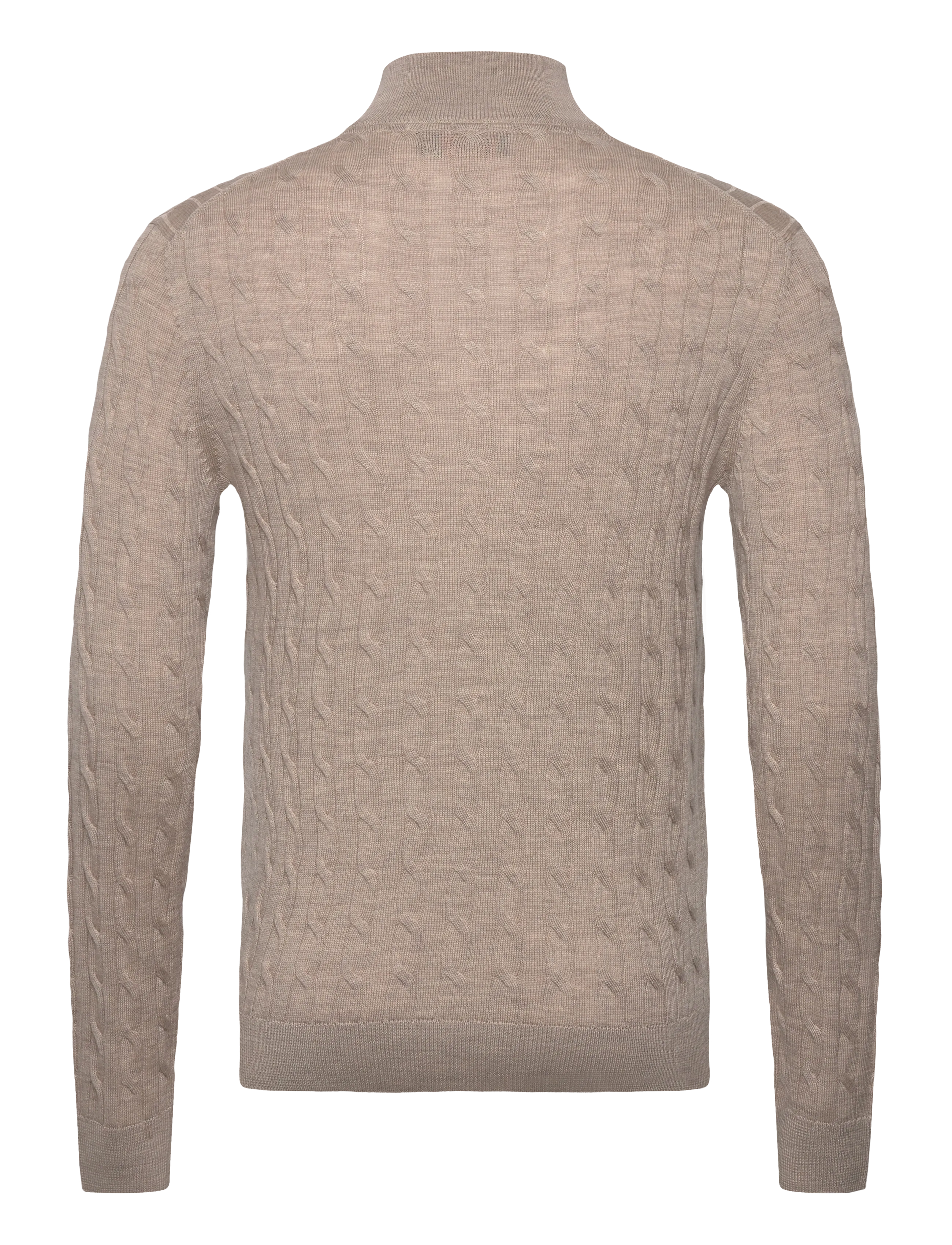 Morris - Merino Cable John Zip - mænd - khaki - 1