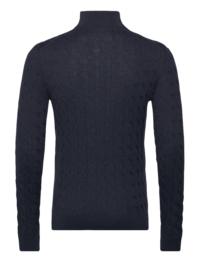 Morris - Merino Cable John Zip - tõmblukk-kaelusega džemprid - navy - 1