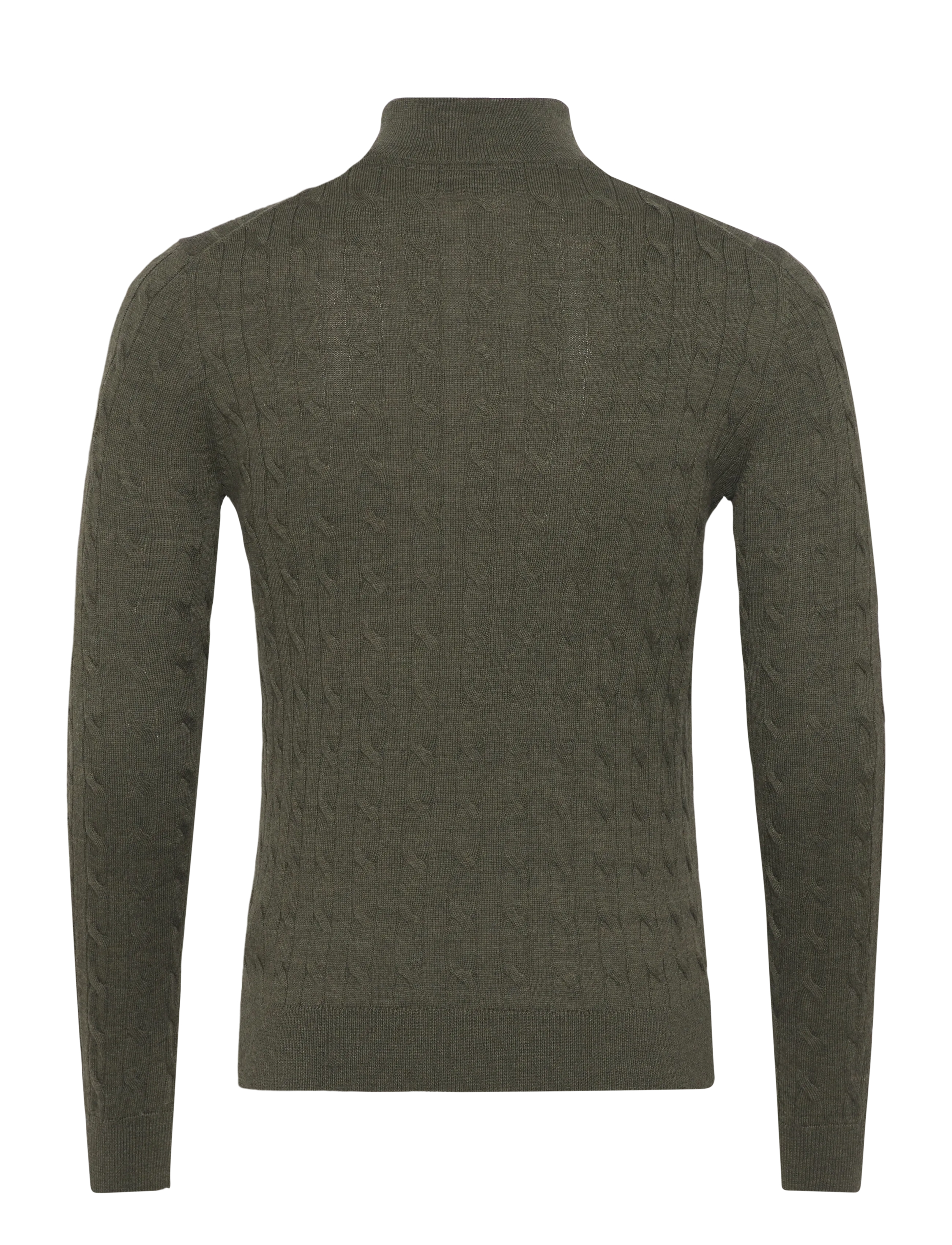 Morris - Merino Cable John Zip - men - olive - 2