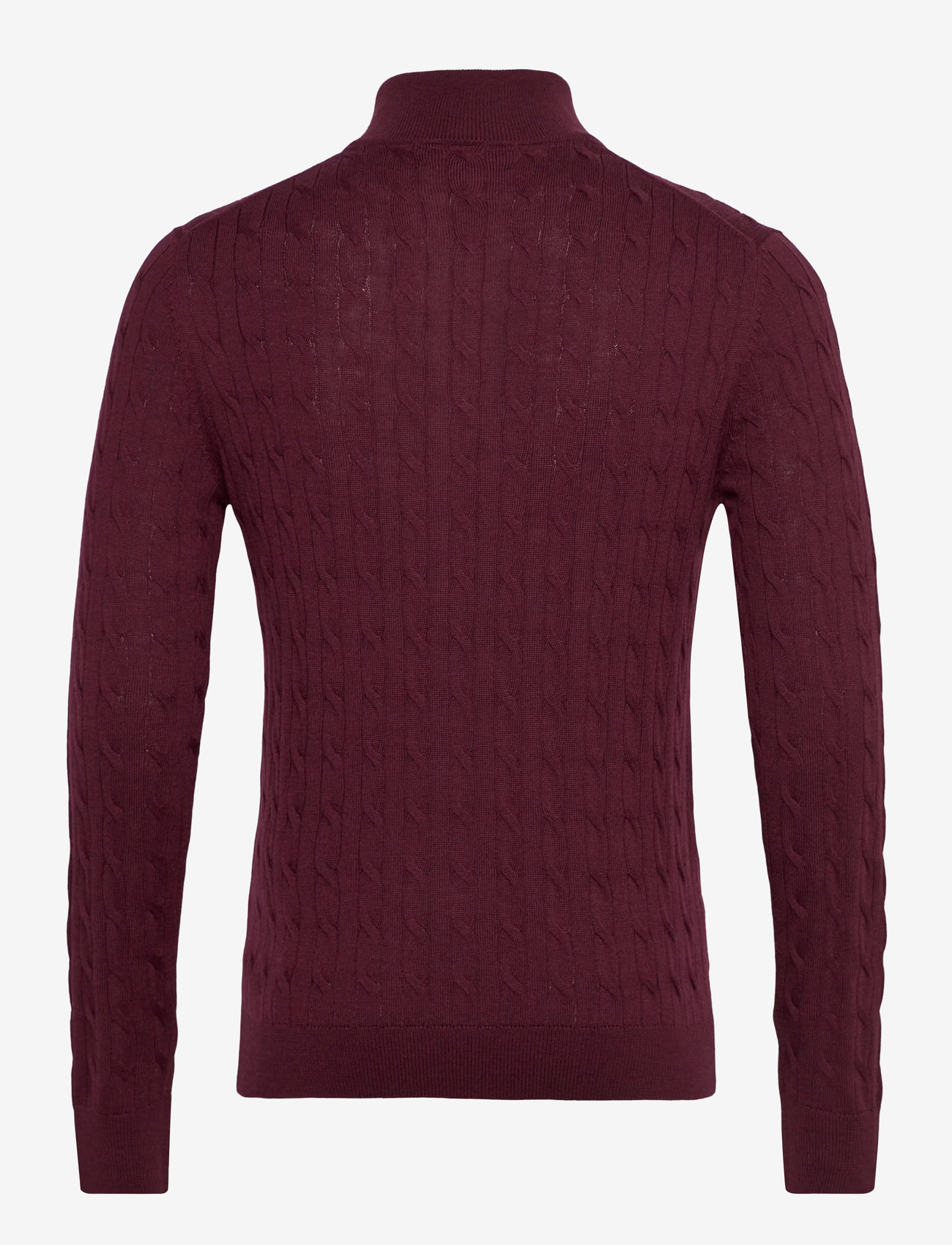 Morris - Merino Cable John Zip - džemperiai su trumpu užtrauktuku - wine red - 1