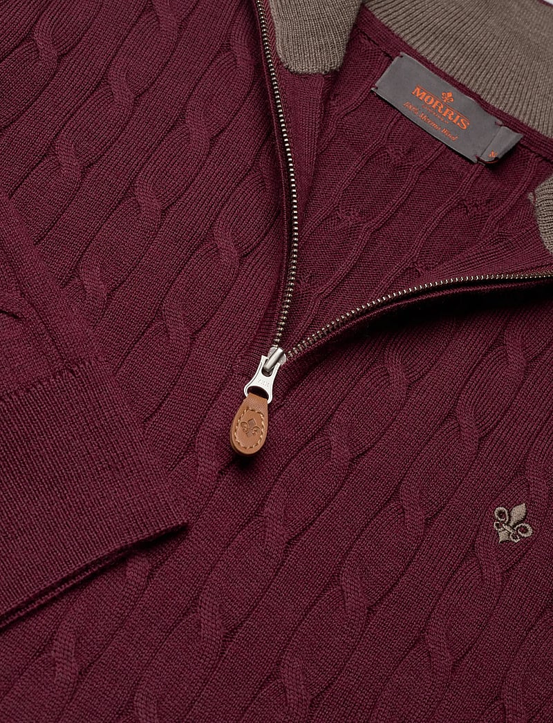 Morris - Merino Cable John Zip - džemperiai su trumpu užtrauktuku - wine red - 2
