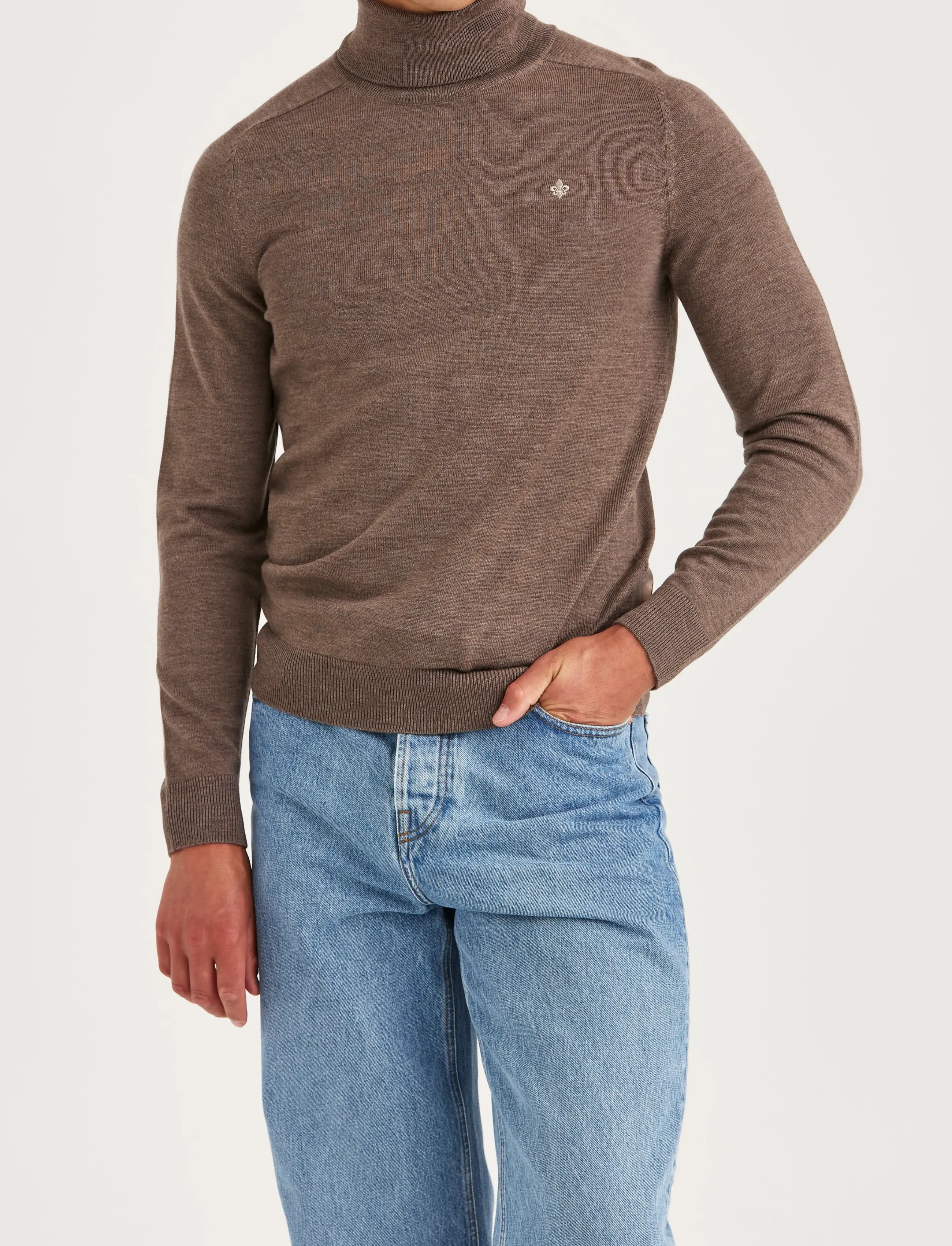 Morris - Merino Roller Neck - rollkragenpullover - brown - 0