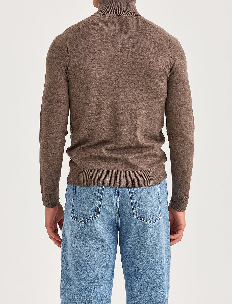 Morris - Merino Roller Neck - rollkragenpullover - brown - 4