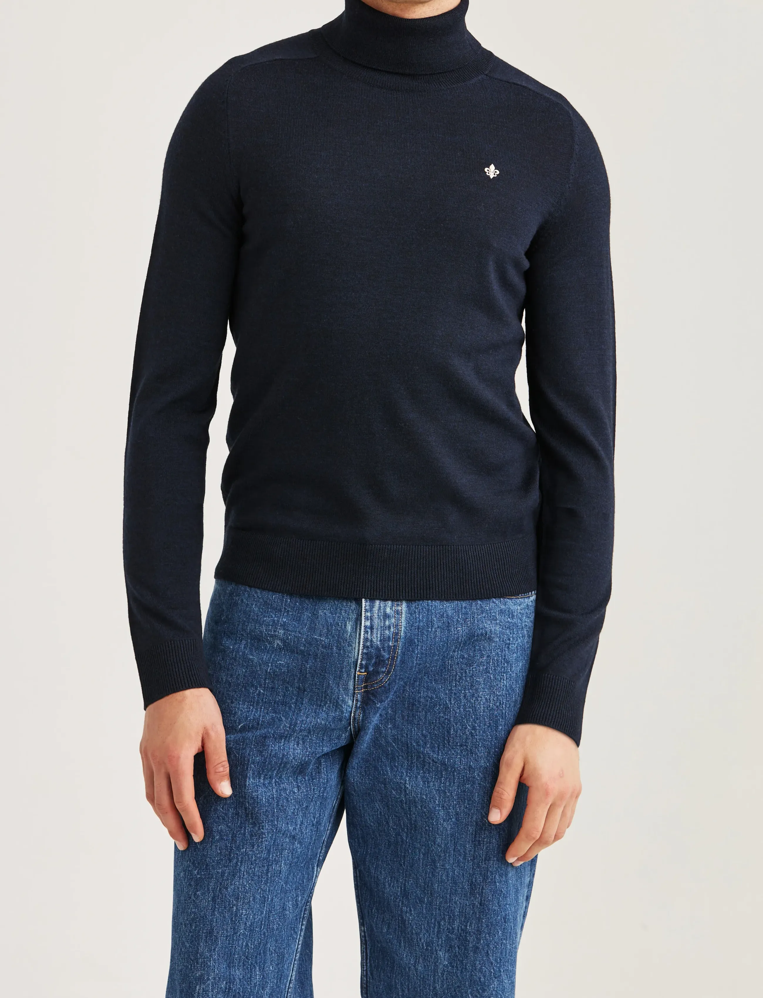 Morris - Merino Roller Neck - polokrage - navy - 0