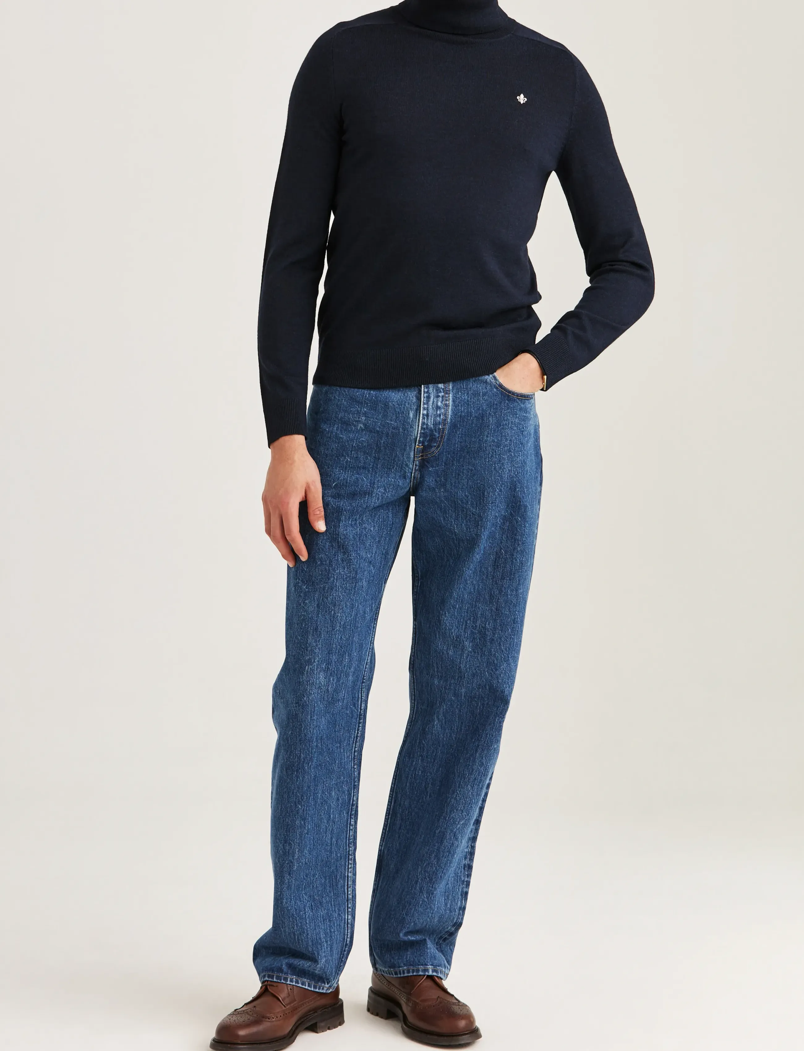 Morris - Merino Roller Neck - polokrage - navy - 3