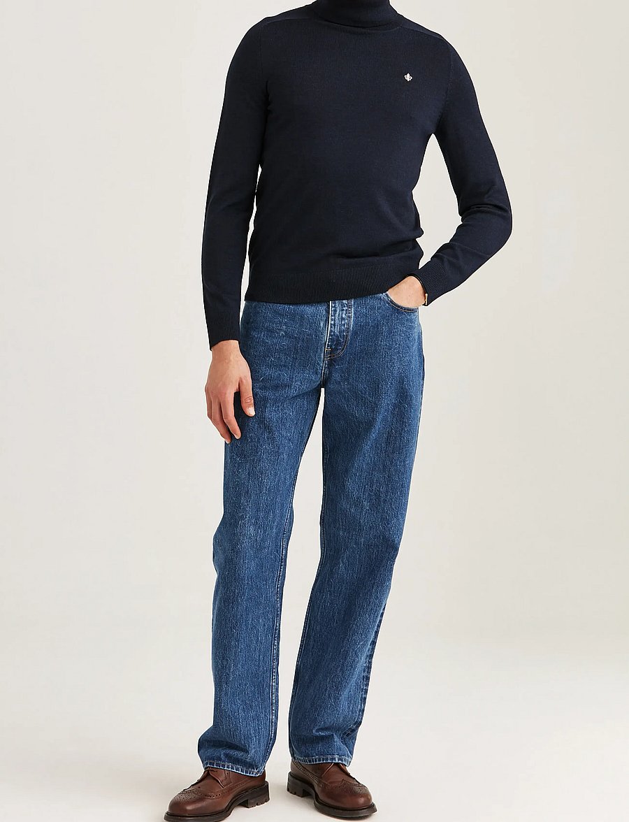 Morris - Merino Roller Neck - polokrage - navy - 3