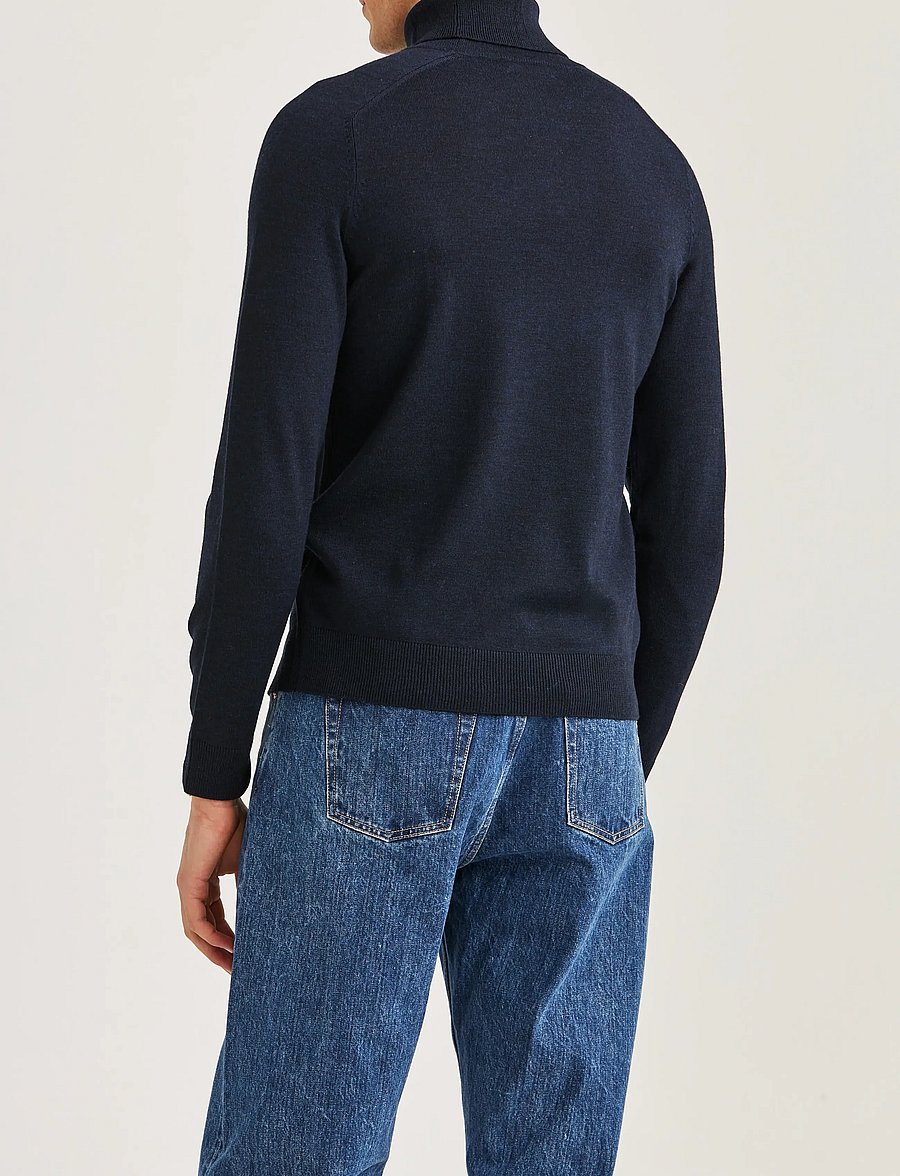 Morris - Merino Roller Neck - polokrage - navy - 4