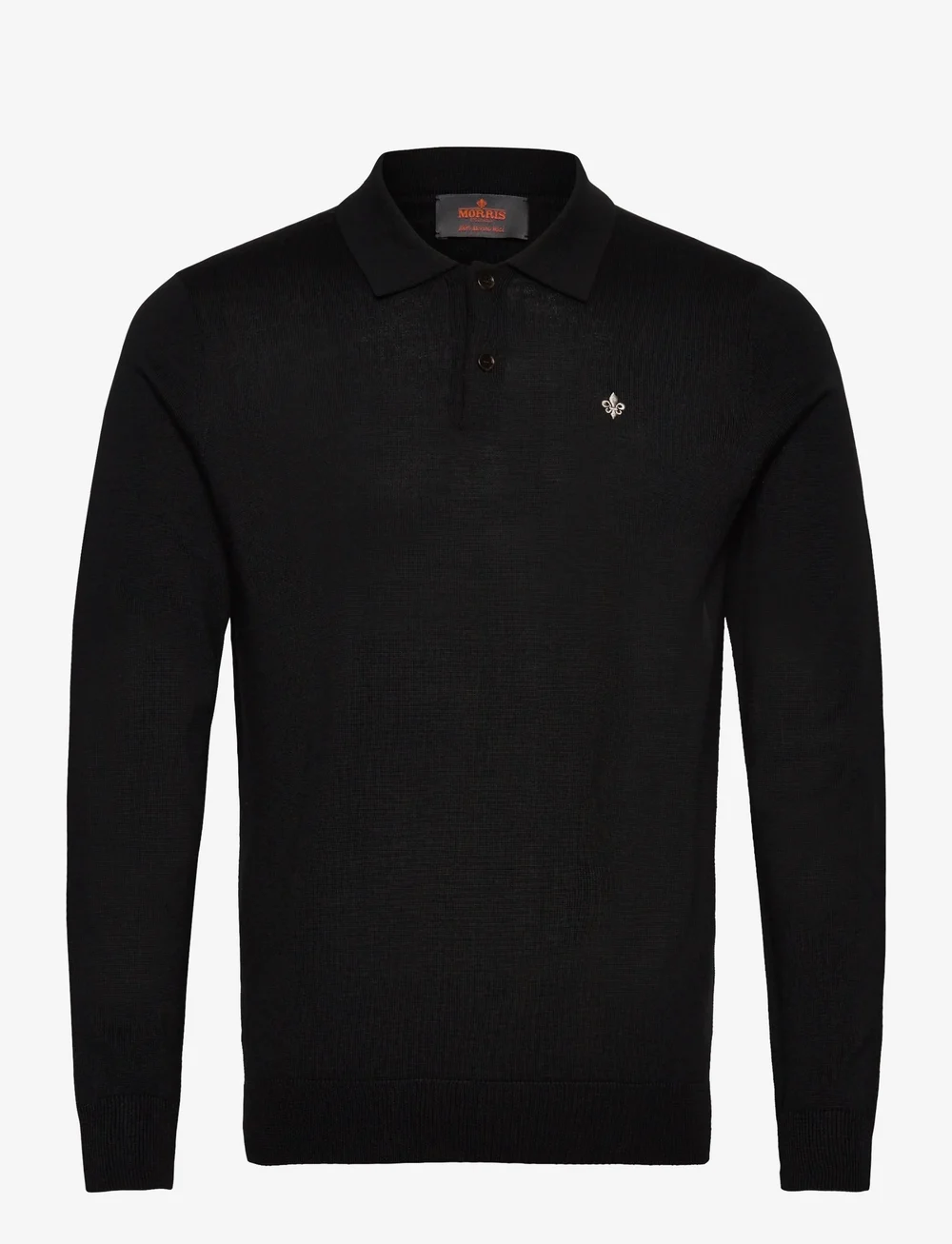 Morris - Merino Polo Knit - langärmelig - black - 1