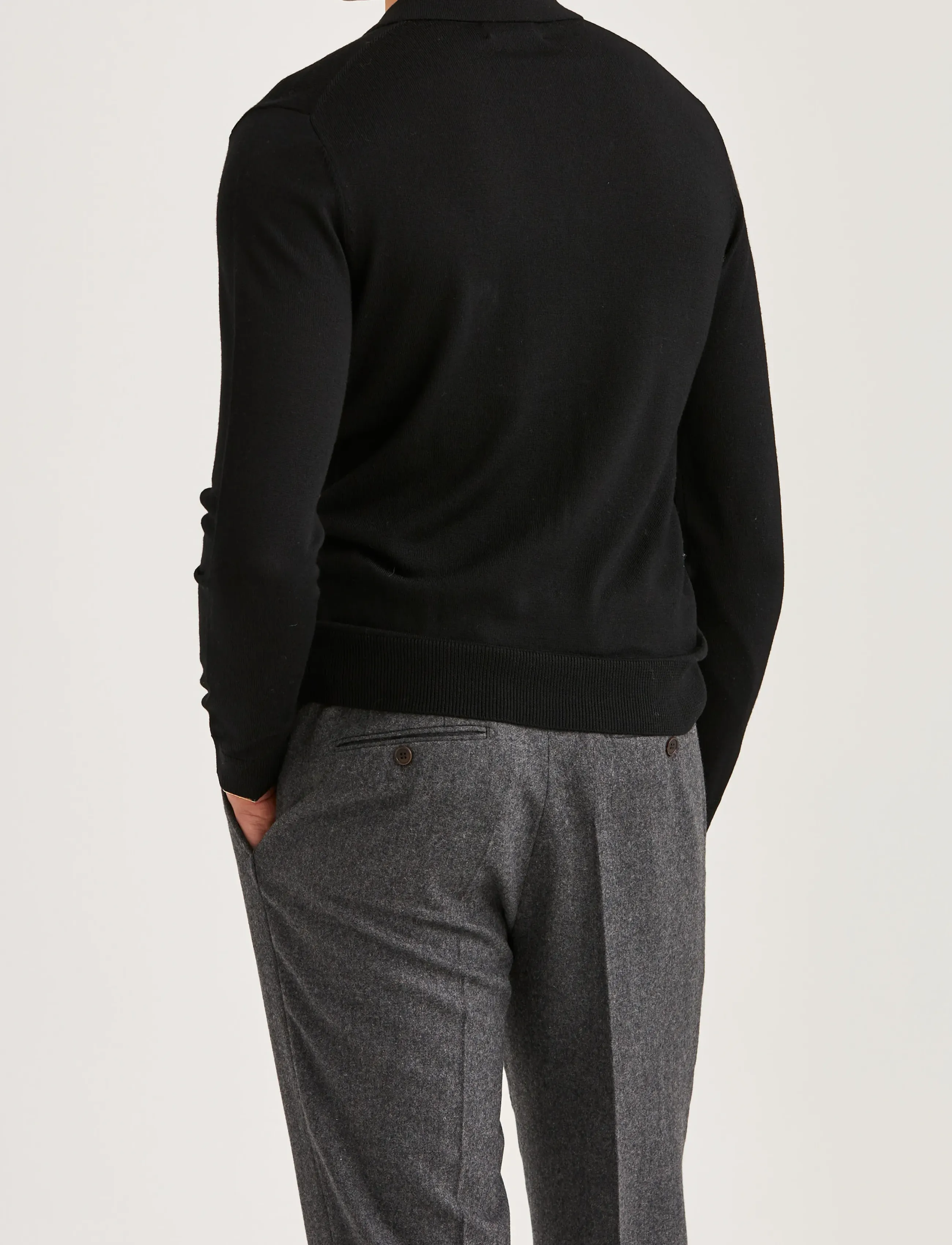 Morris - Merino Polo Knit - black - 4