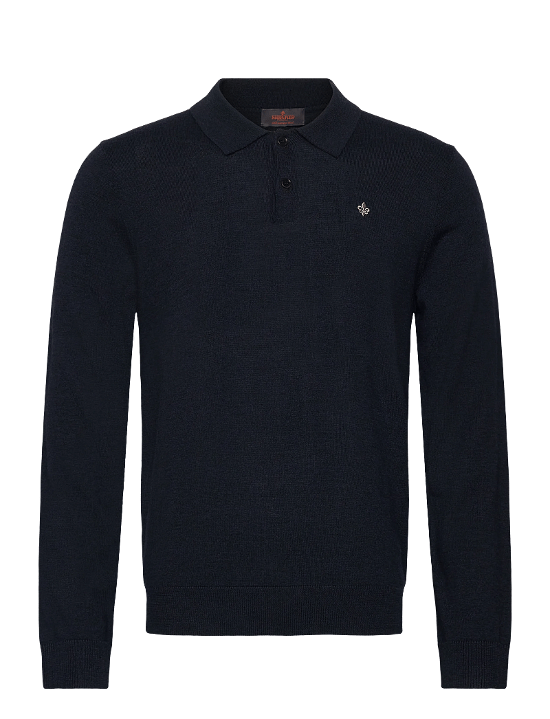 Morris - Merino Polo Knit - langärmelig - navy - 1
