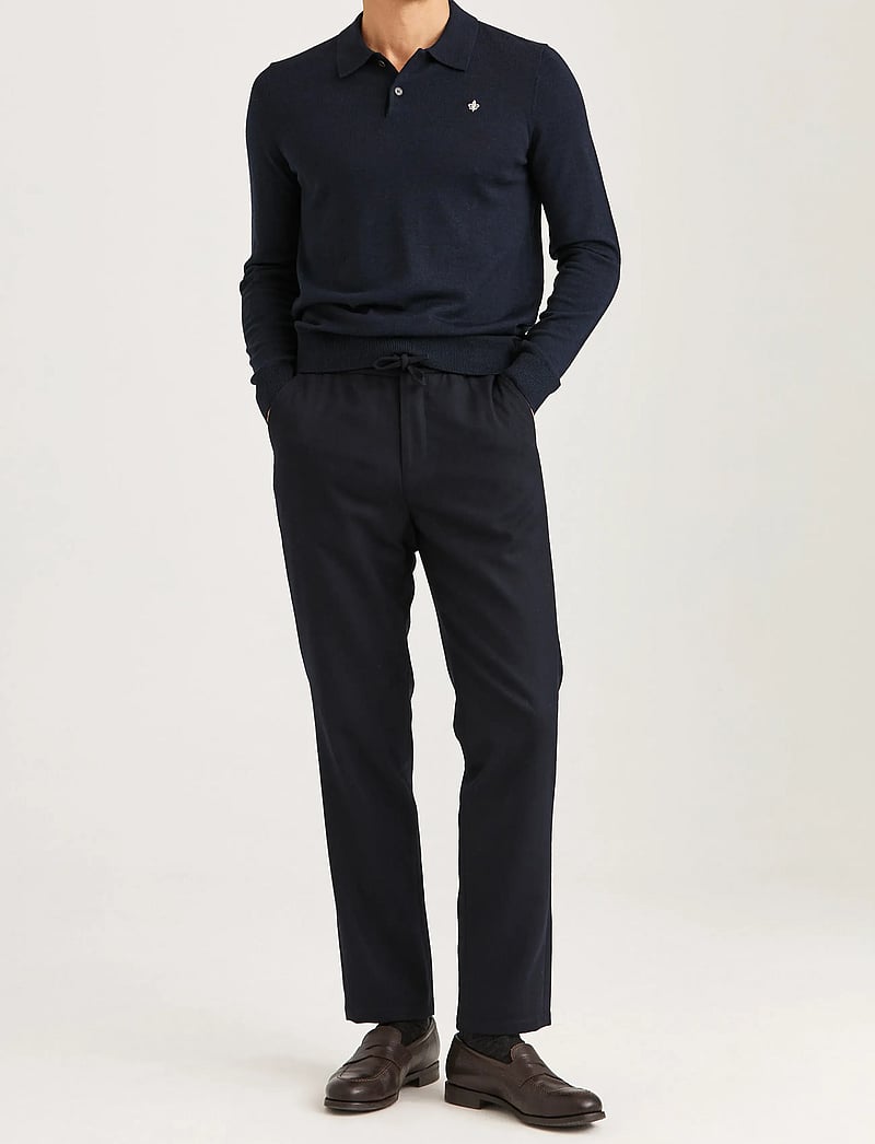 Morris - Merino Polo Knit - langärmelig - navy - 3