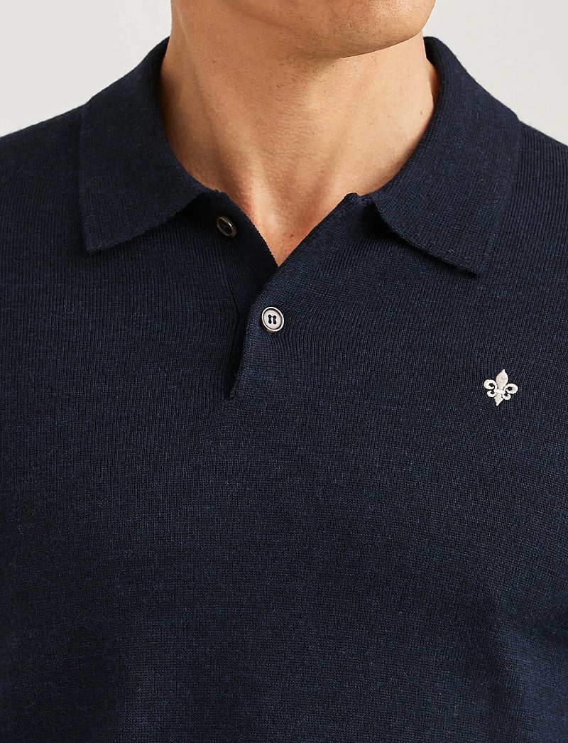 Morris - Merino Polo Knit - langärmelig - navy - 5