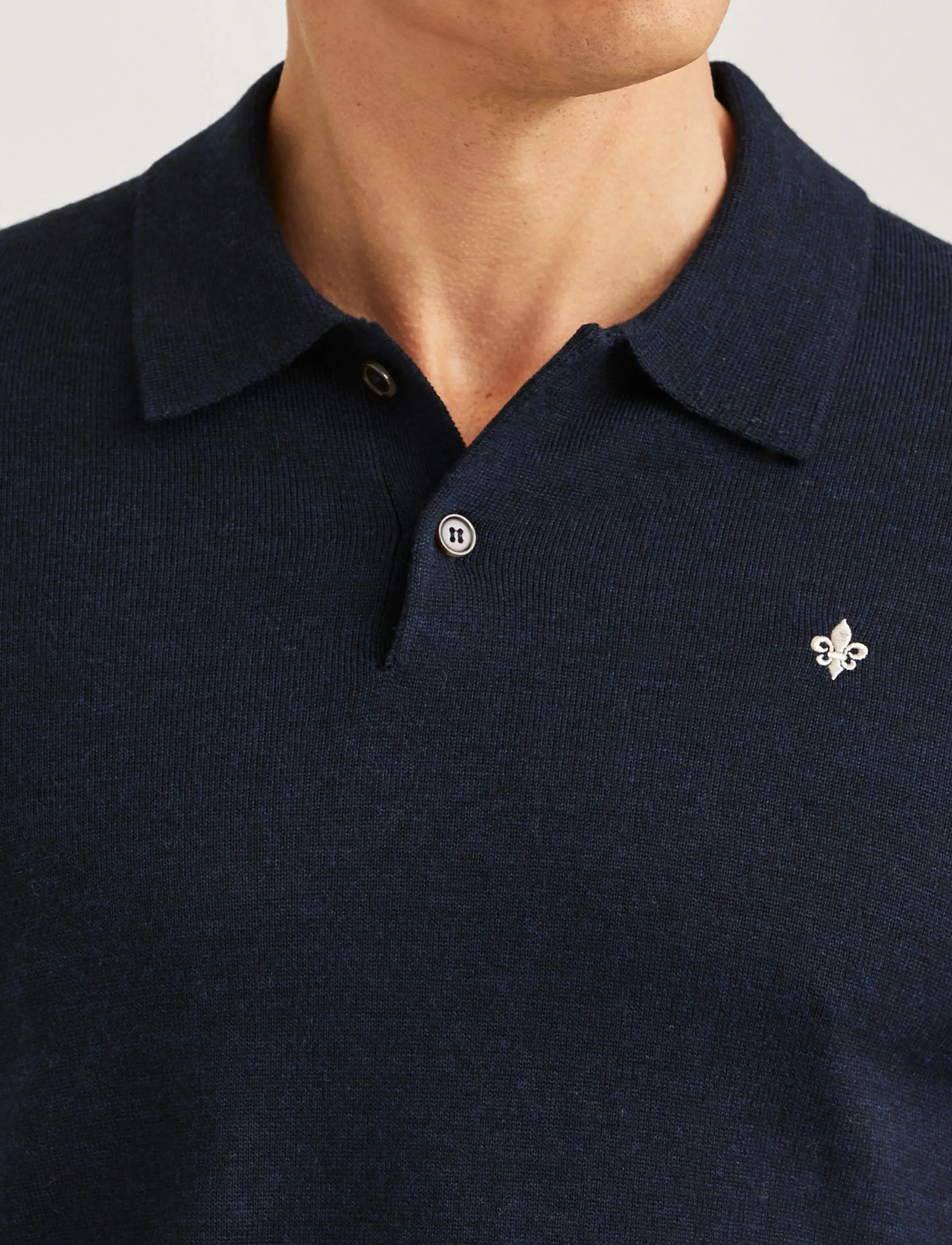 Morris - Merino Polo Knit - navy - 5