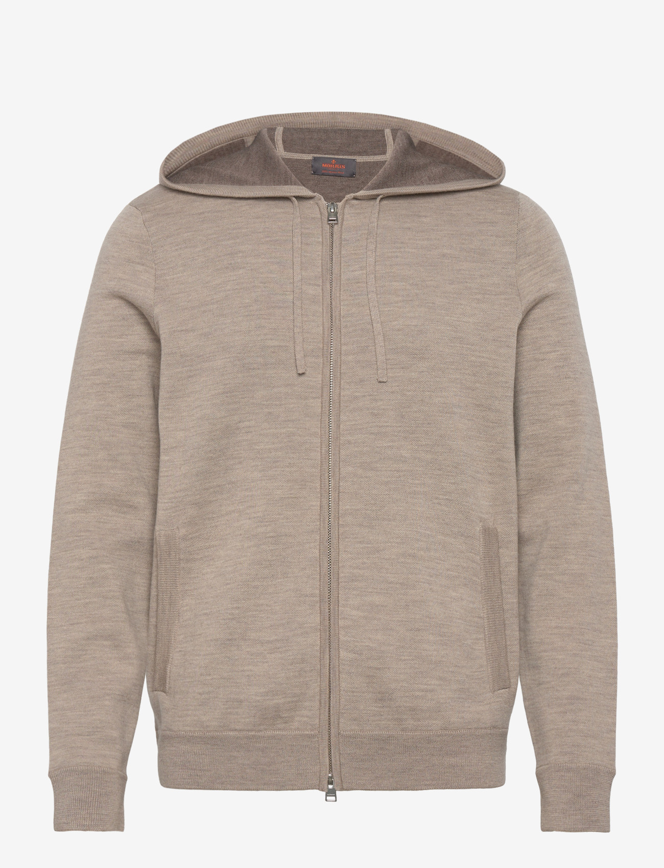 Morris - Merino Double Zip Hood - fullzip strik - khaki - 1