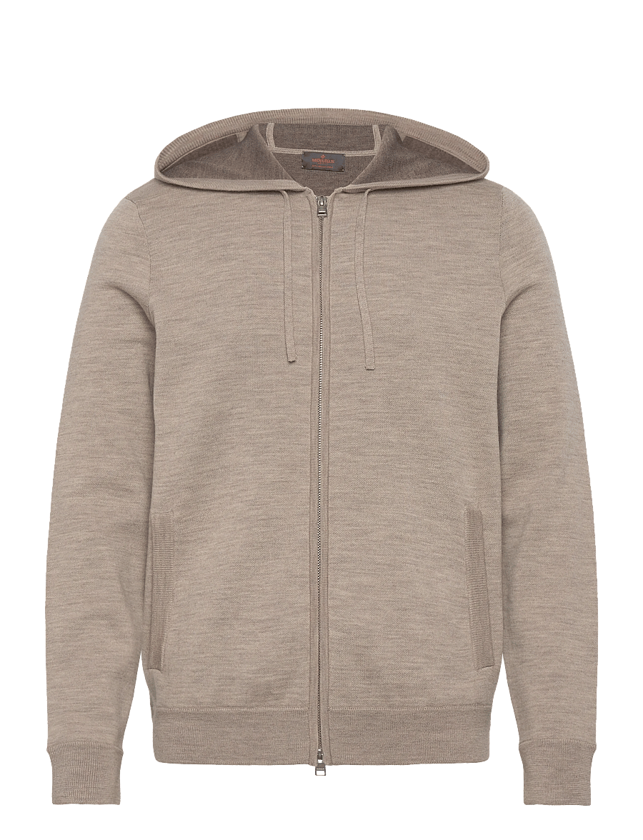 Morris - Merino Double Zip Hood - khaki - 1