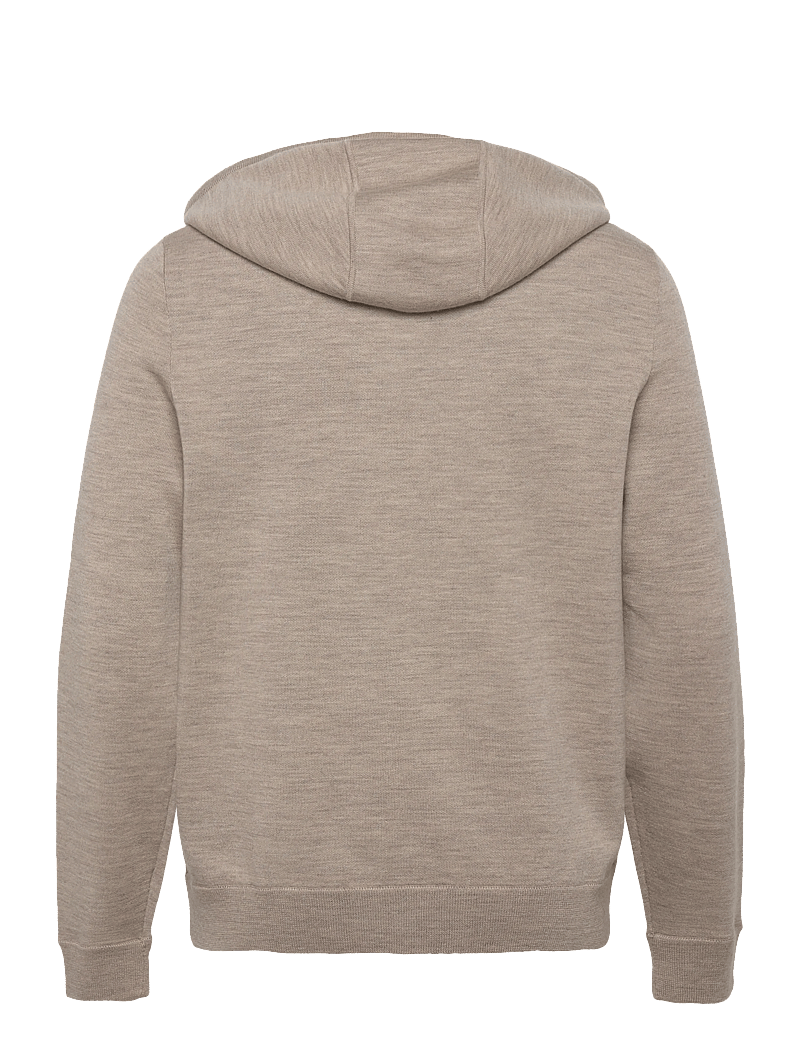 Morris - Merino Double Zip Hood - fullzip strik - khaki - 2