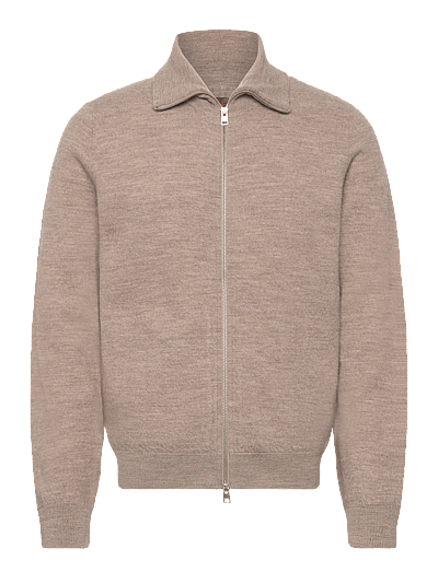 Cork Knitted Zip Jacket - Cardigans