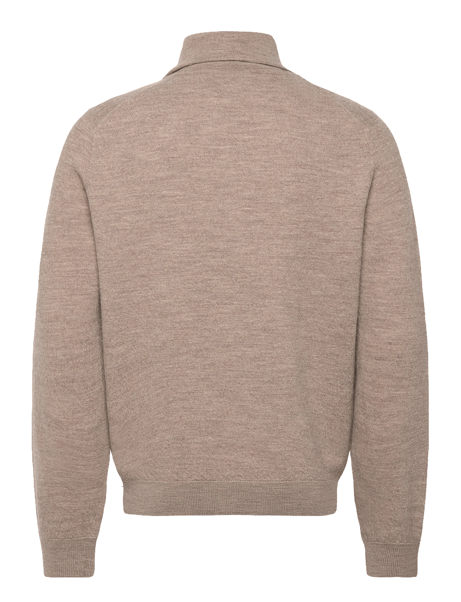 Morris - Cork Knitted Zip Jacket - cardigan - khaki - 2
