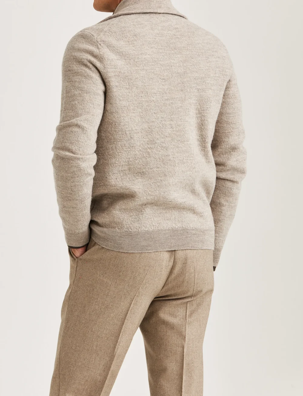 Morris - Cork Knitted Zip Jacket - cardigans - khaki - 5