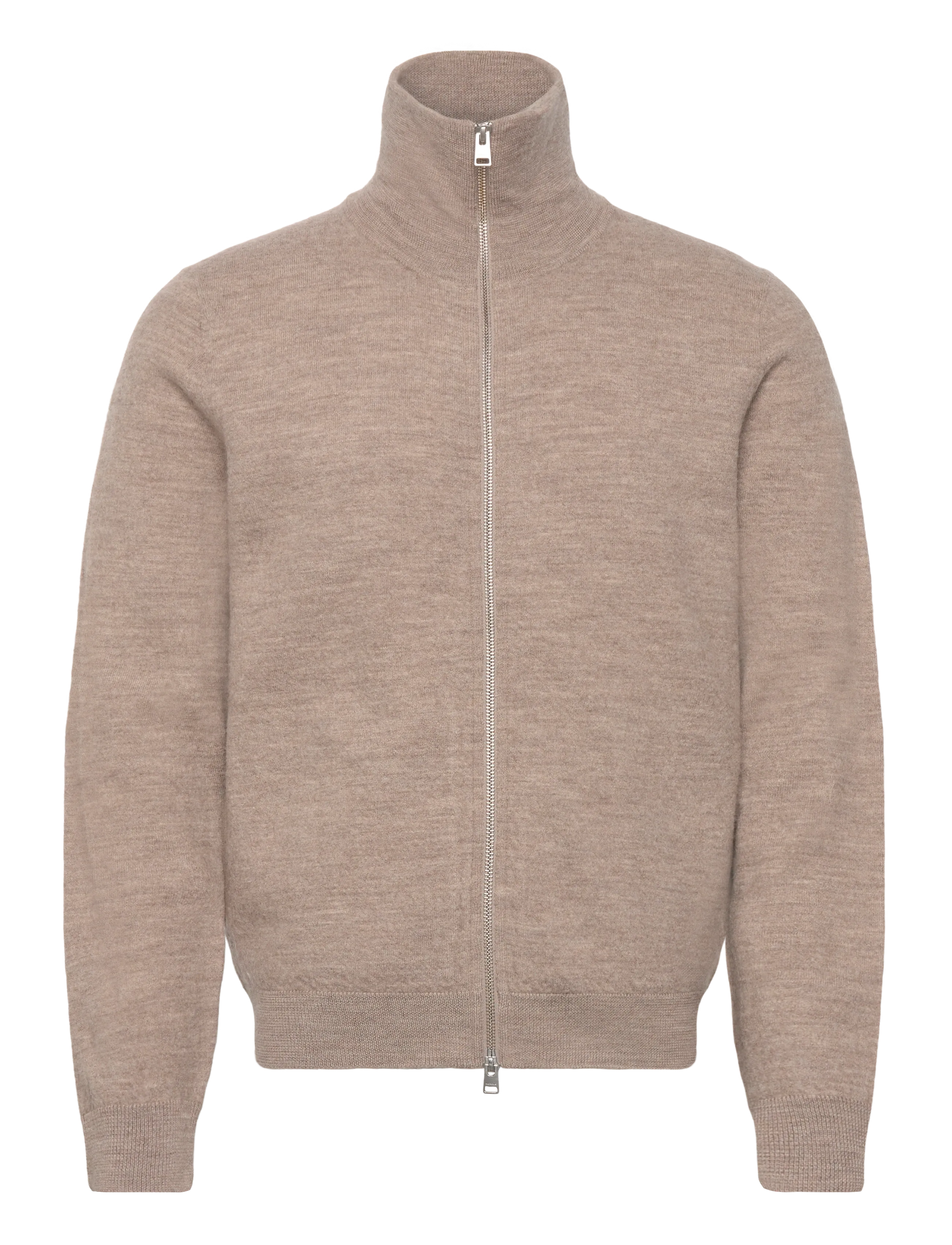 Morris - Cork Knitted Zip Jacket - cardigans - khaki - 3