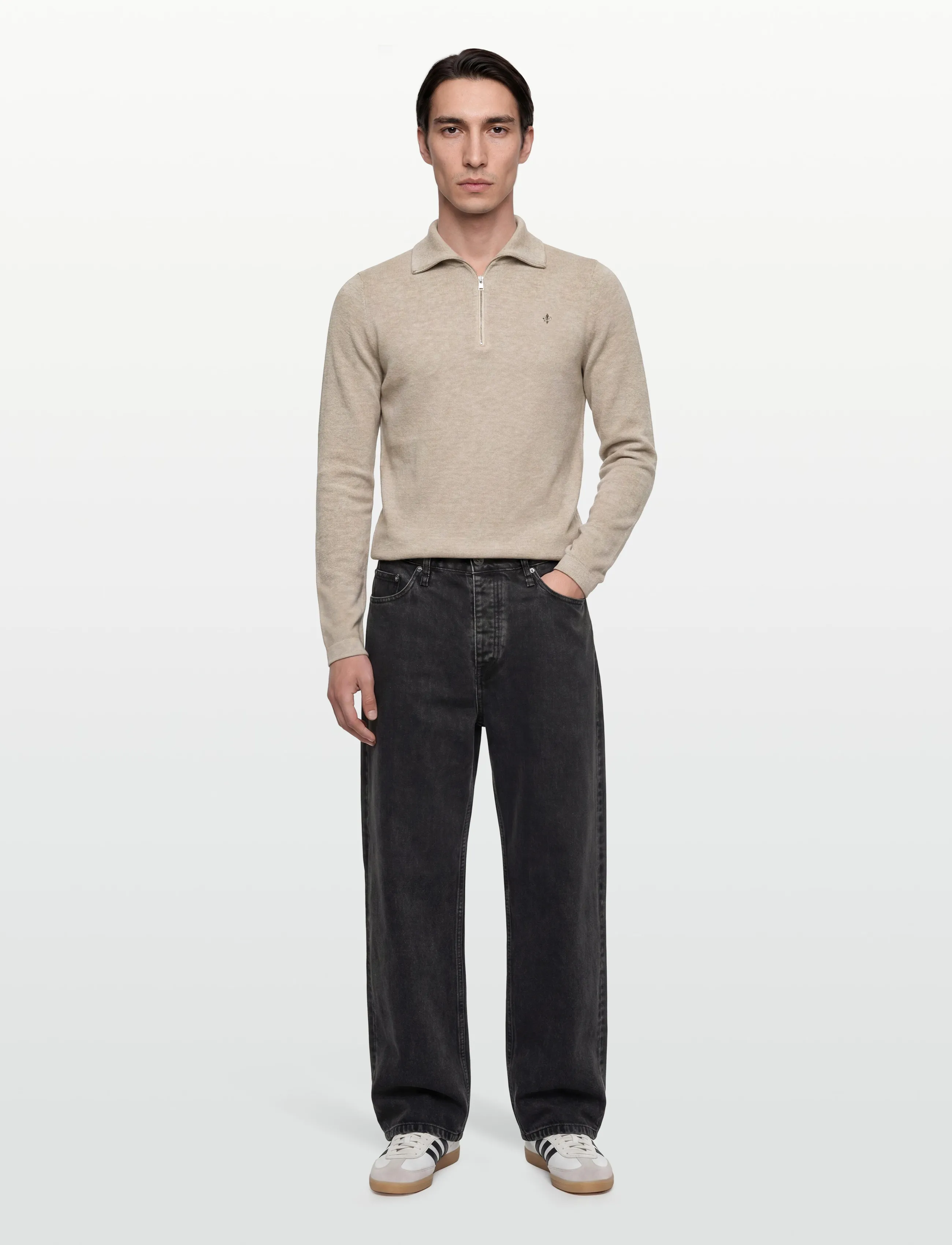 Morris - Jake Half Zip - khaki - 0