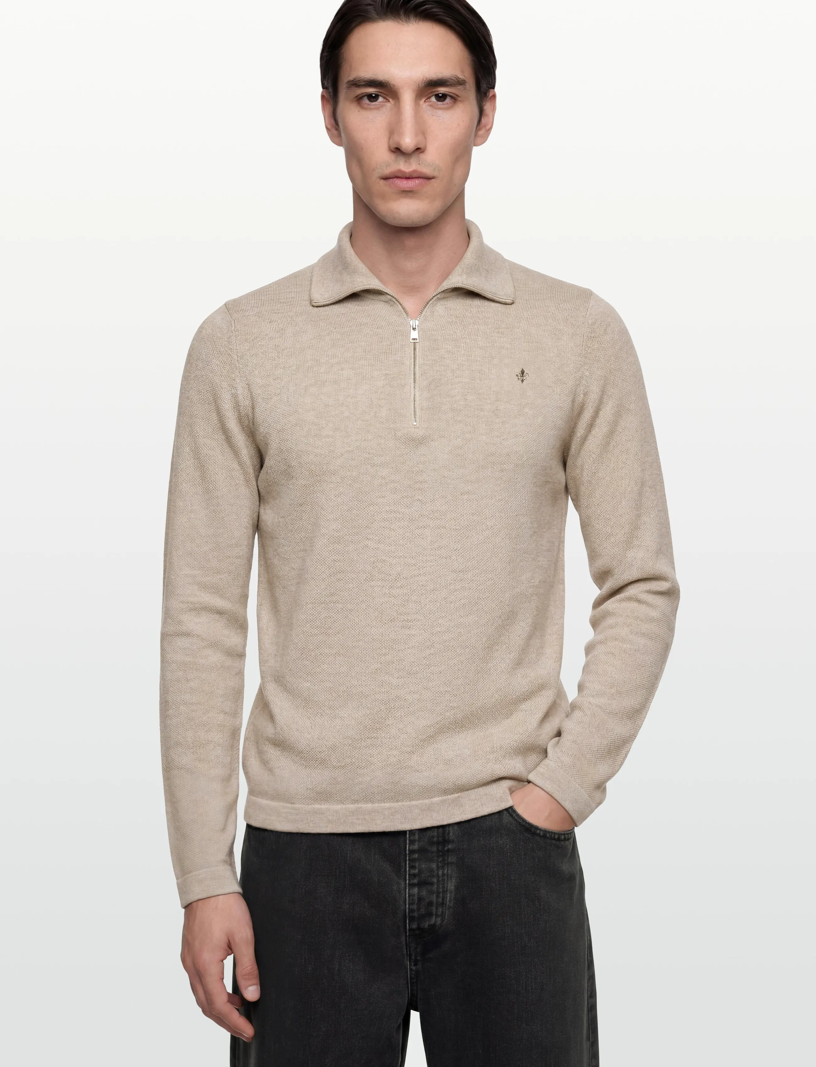 Morris - Jake Half Zip - khaki - 3