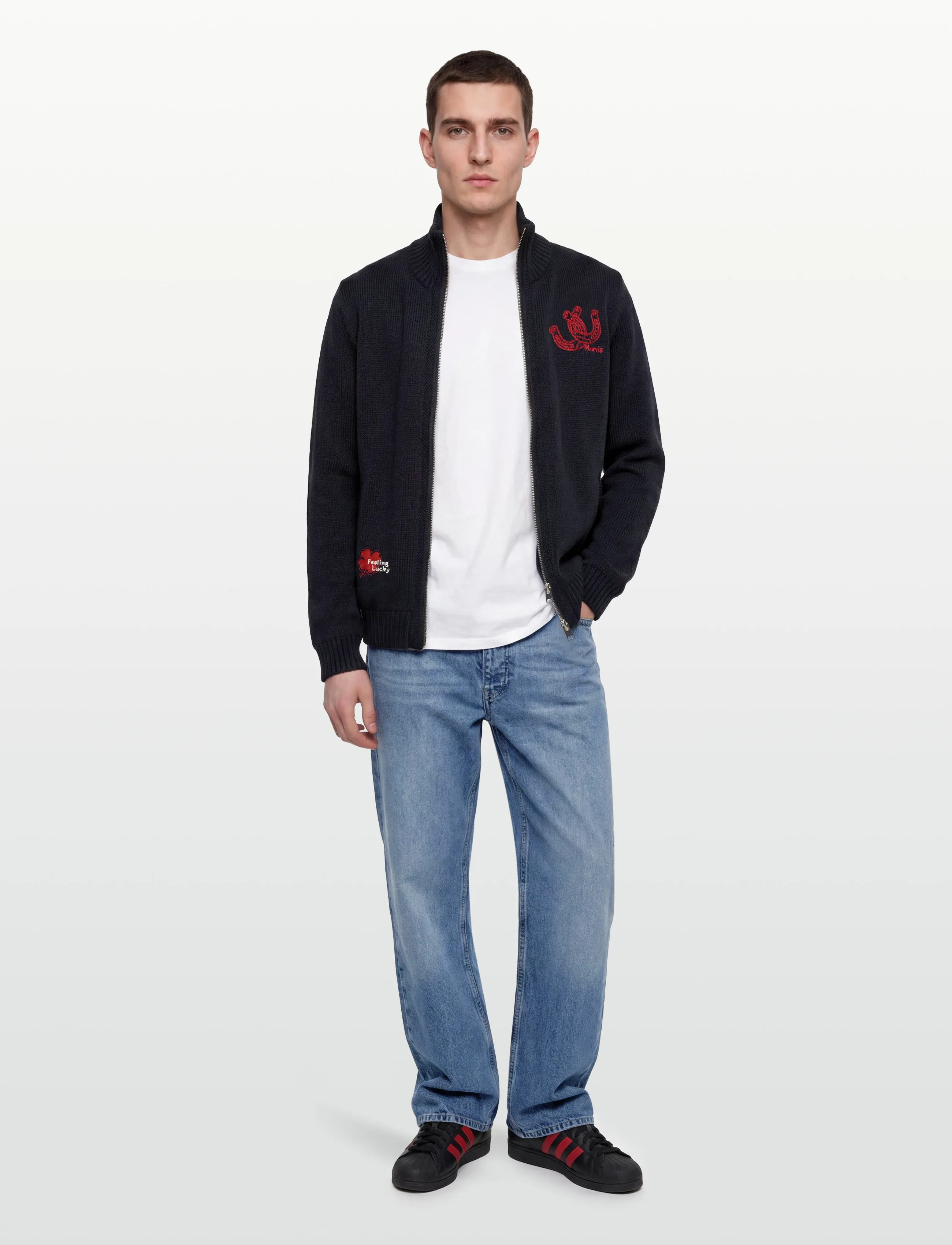 Morris Wynnstan Zip Jacket - Riided - NAVY / navy