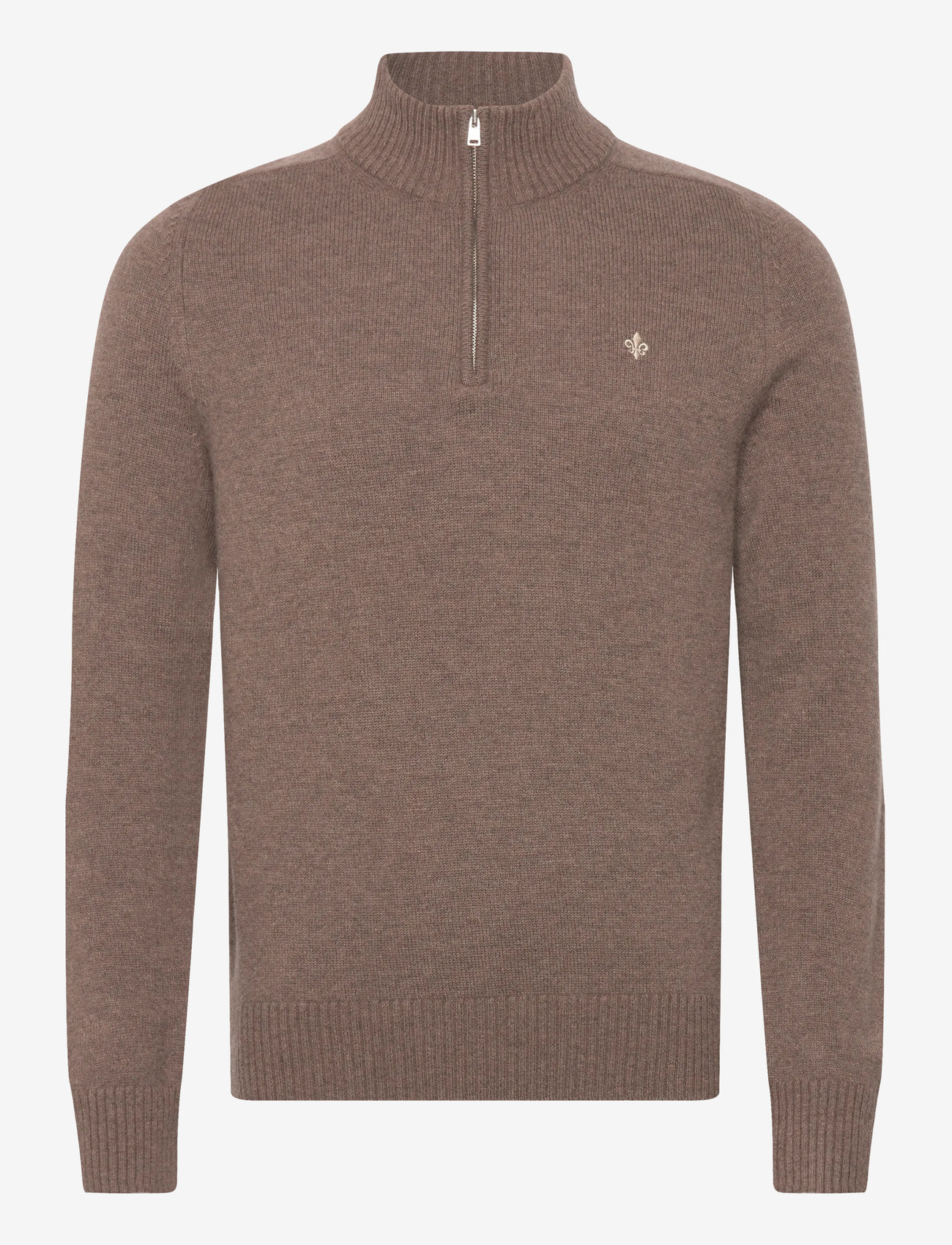 Morris - New Hertford Half Zip - tõmblukk-kaelusega džemprid - brown - 1