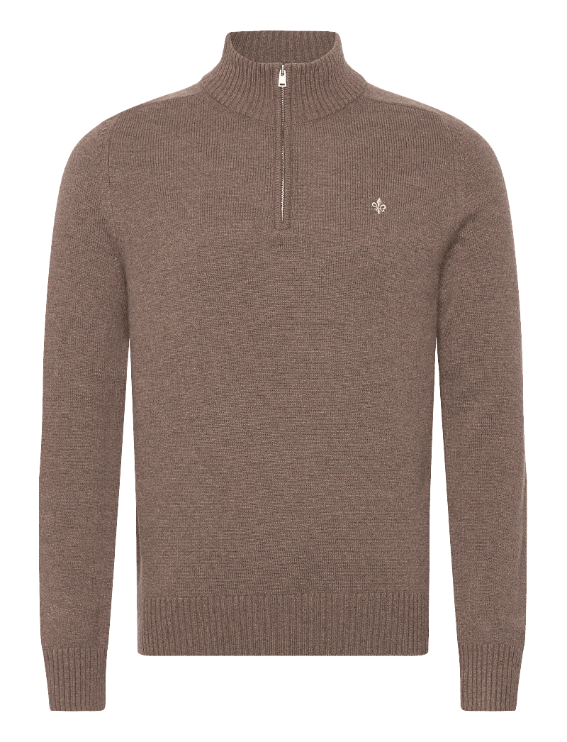 Morris - New Hertford Half Zip - tõmblukk-kaelusega džemprid - brown - 1