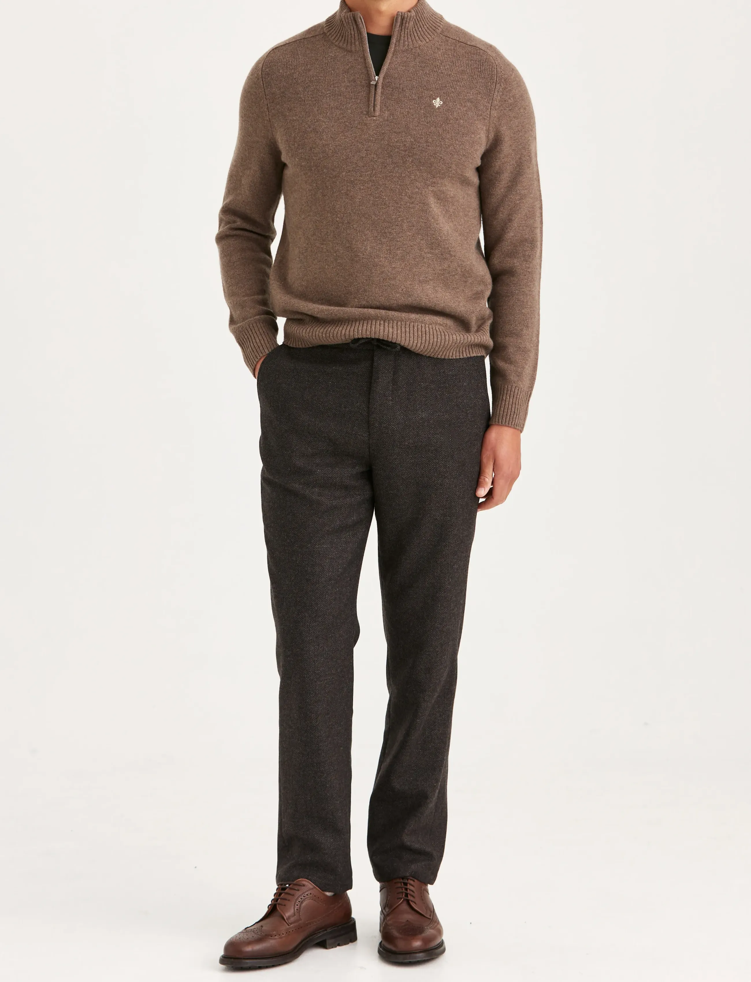 Morris - New Hertford Half Zip - men - brown - 3
