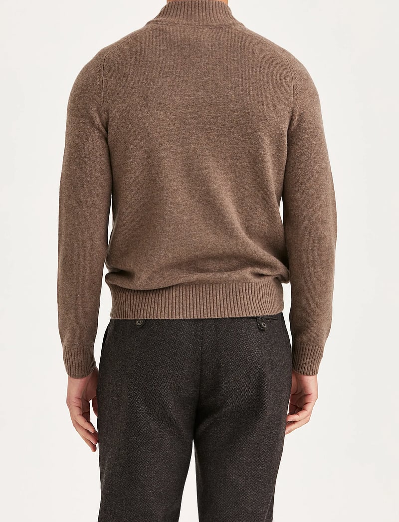 Morris - New Hertford Half Zip - tõmblukk-kaelusega džemprid - brown - 4