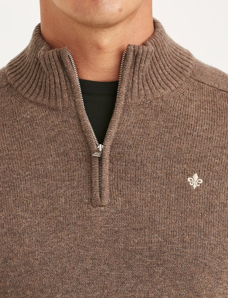 Morris - New Hertford Half Zip - tõmblukk-kaelusega džemprid - brown - 5