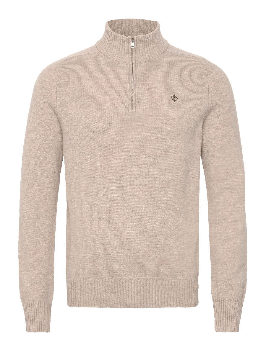 Morris - New Hertford Half Zip - pullover mit halbem reißverschluss - khaki - 1