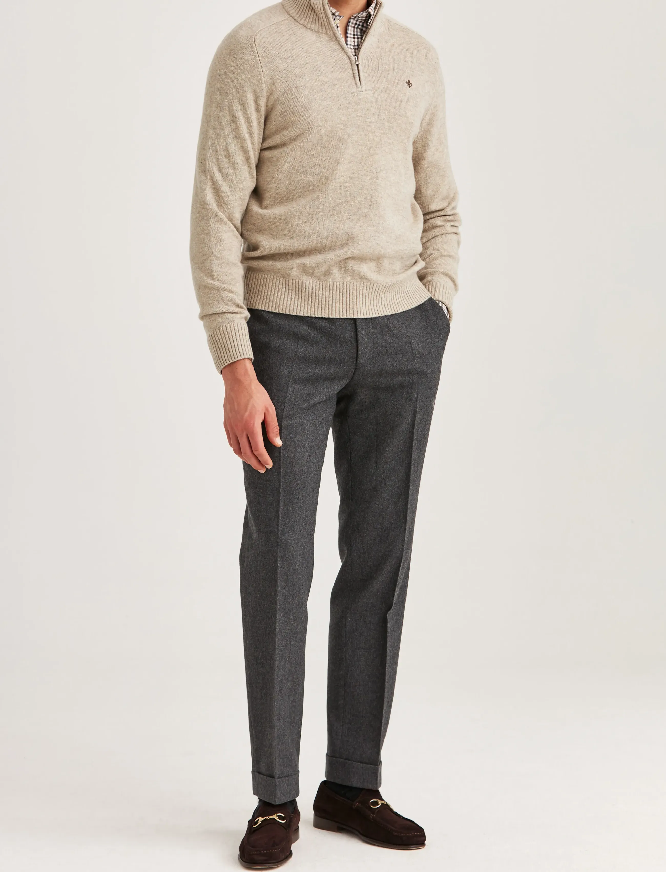Morris - New Hertford Half Zip - miesten - khaki - 3