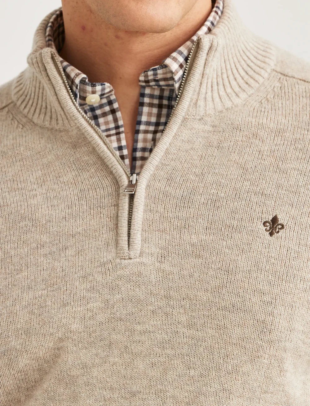 Morris - New Hertford Half Zip - half zip-tröjor - khaki - 5