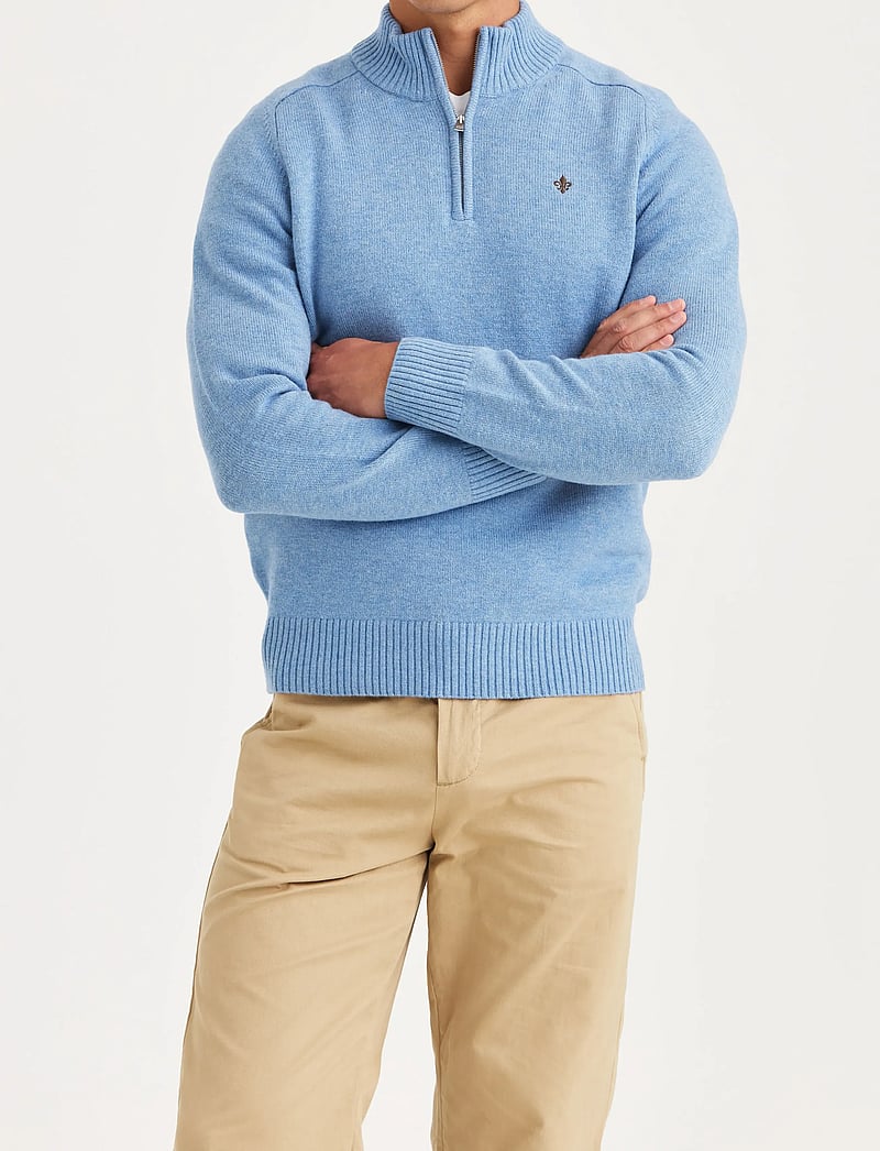 Morris - New Hertford Half Zip - swetry zapinane do połowy - light blue - 0