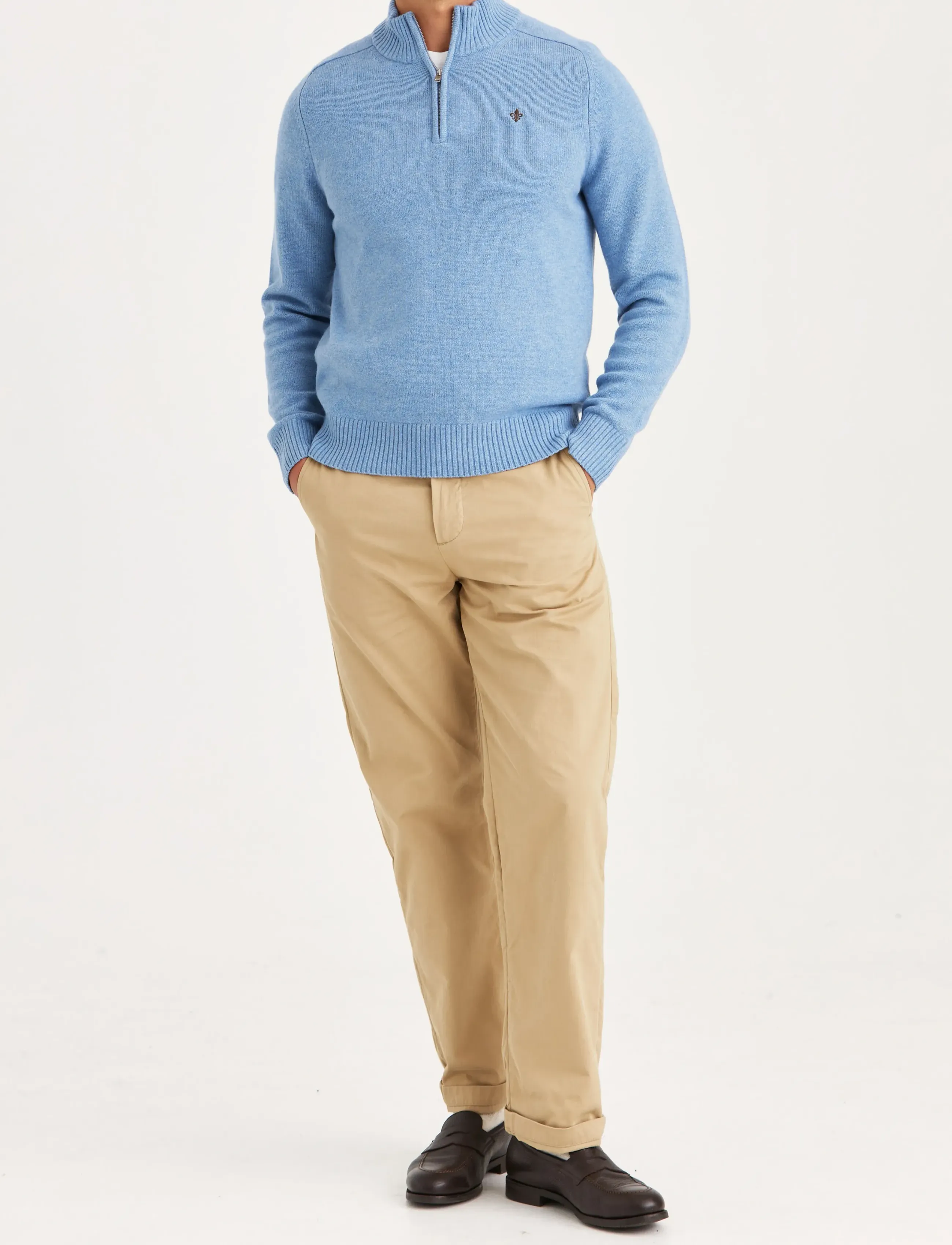Morris - New Hertford Half Zip - half zip-tröjor - light blue - 3