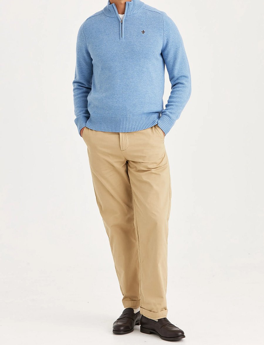 Morris - New Hertford Half Zip - pullover mit halbem reißverschluss - light blue - 3