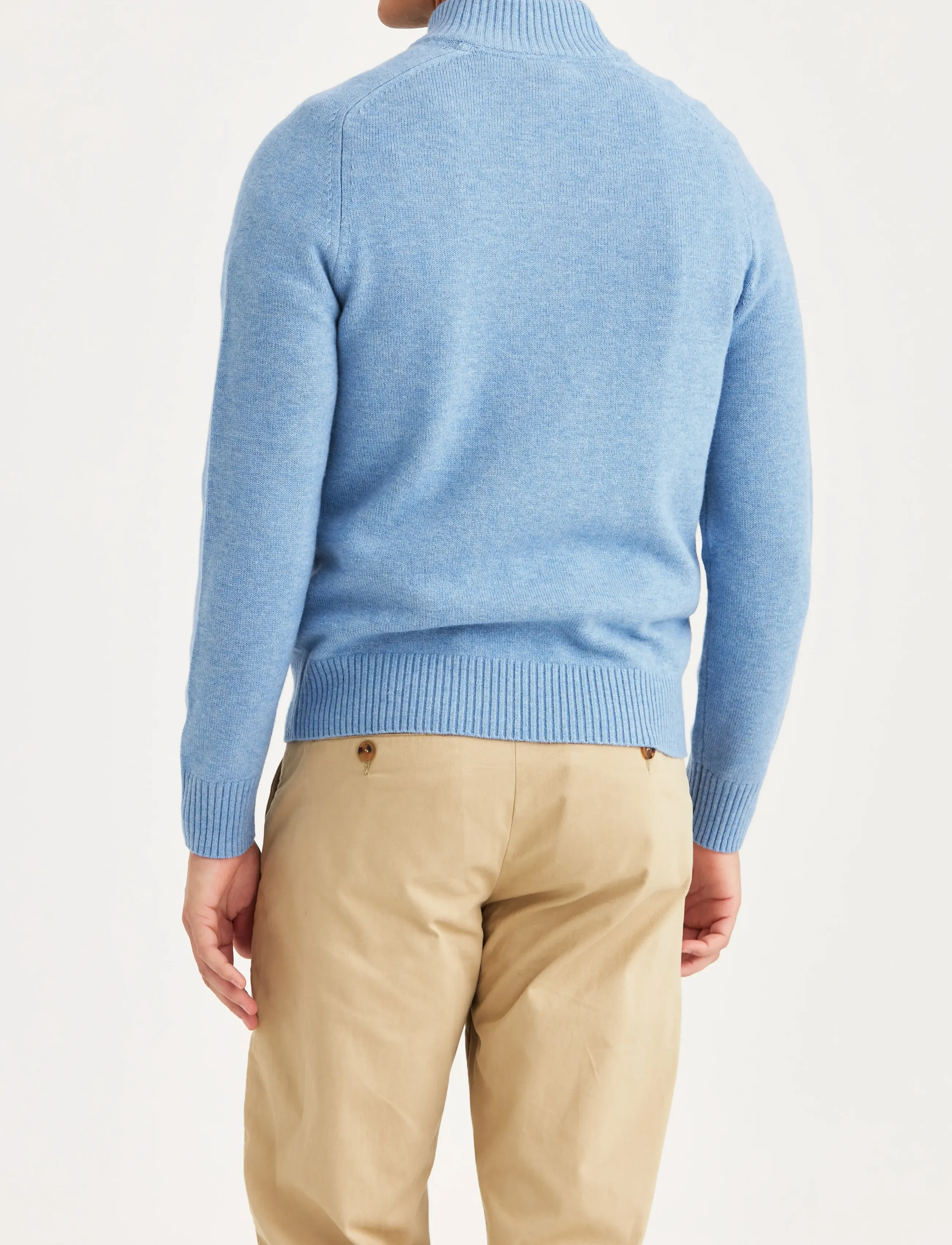 Morris - New Hertford Half Zip - half zip-tröjor - light blue - 4