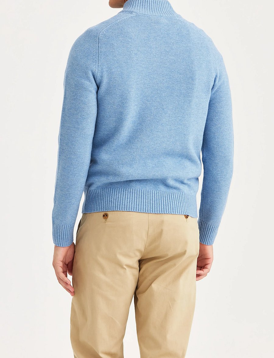 Morris - New Hertford Half Zip - pullover mit halbem reißverschluss - light blue - 4