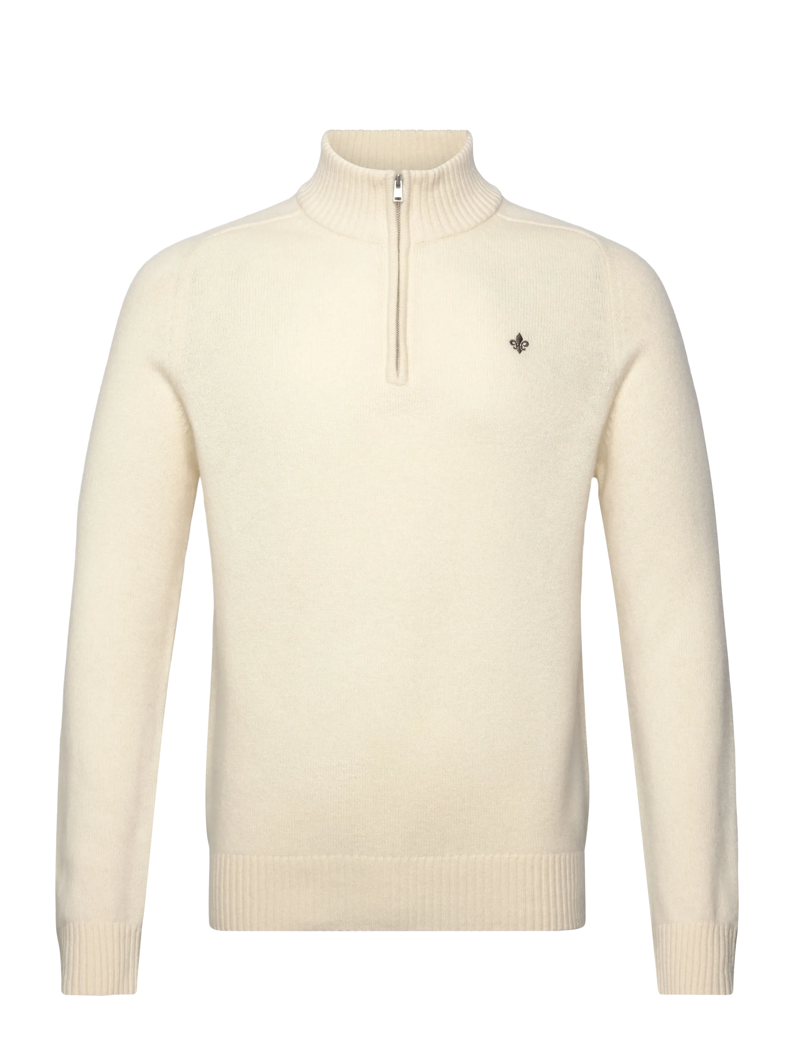 Morris New Hertford Half Zip - Halfzip strik - OFF WHITE / cream