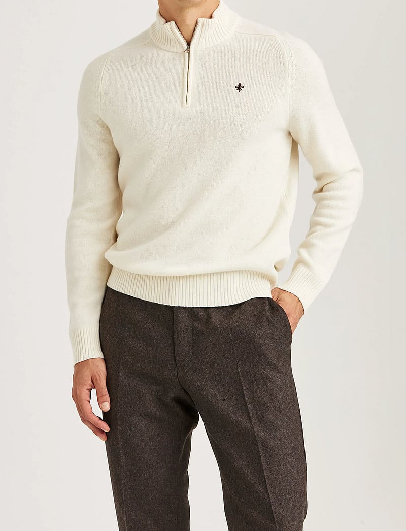 Morris - New Hertford Half Zip - half zip-tröjor - off white - 0