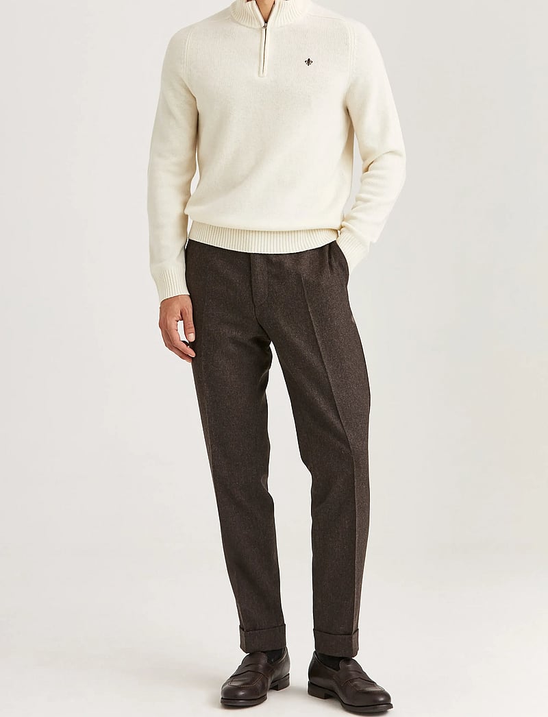 Morris - New Hertford Half Zip - half zip-tröjor - off white - 3