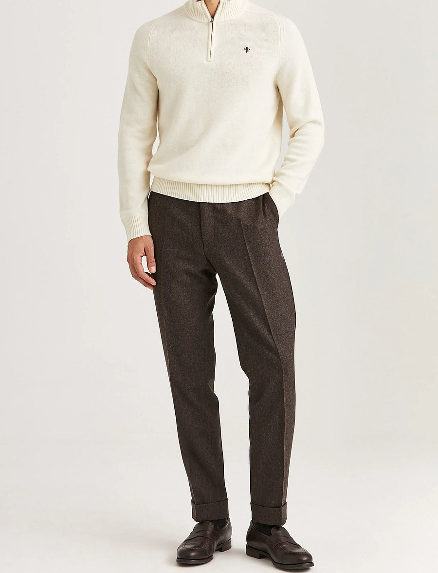 Morris - New Hertford Half Zip - pullover mit halbem reißverschluss - off white - 3