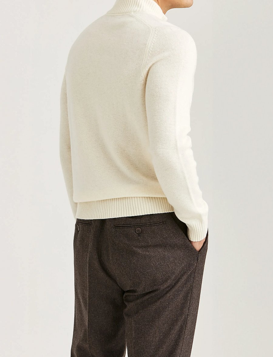 Morris - New Hertford Half Zip - pullover mit halbem reißverschluss - off white - 4