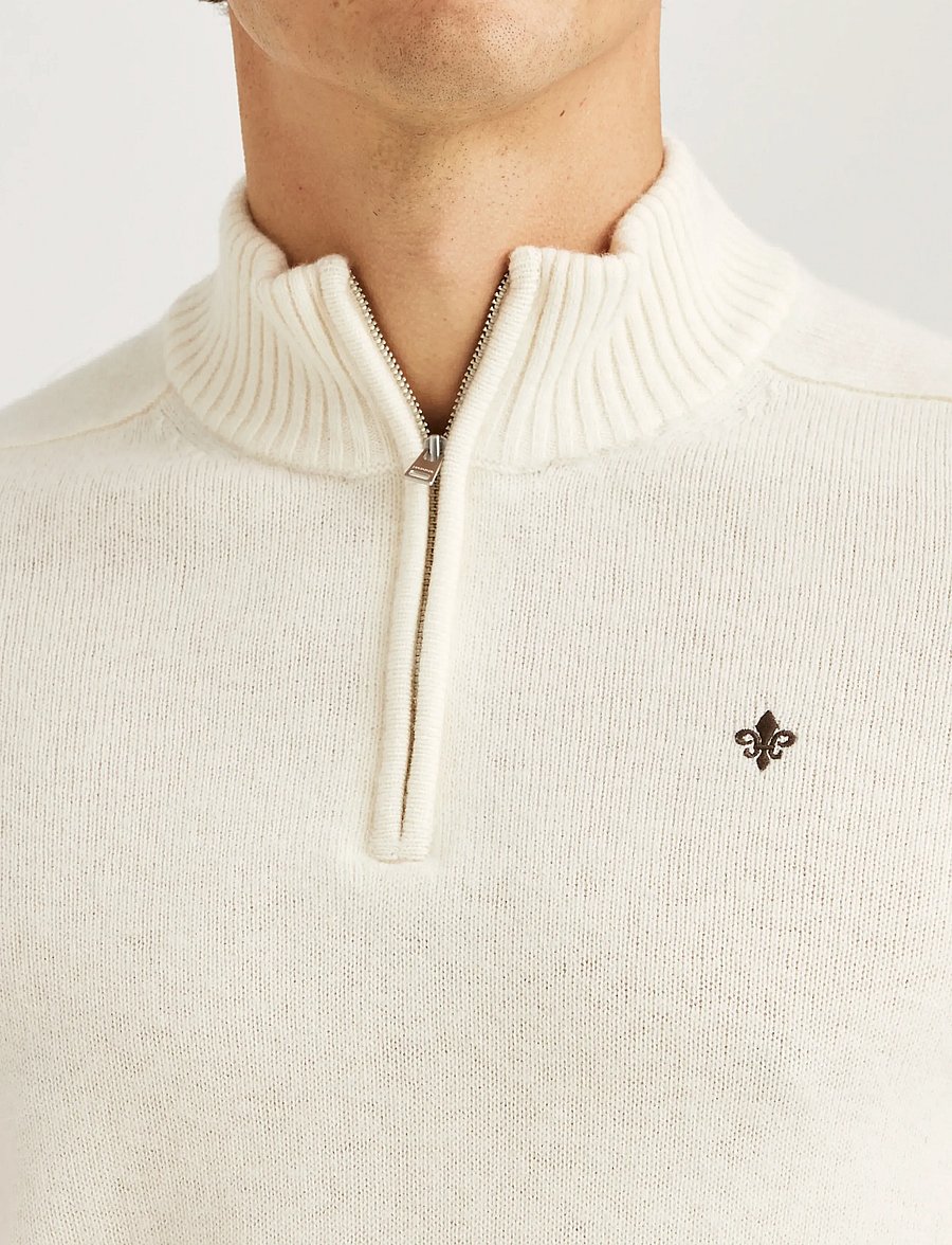 Morris - New Hertford Half Zip - pullover mit halbem reißverschluss - off white - 5