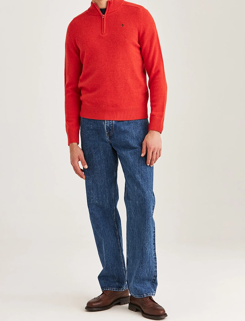 Morris - New Hertford Half Zip - pullover mit halbem reißverschluss - red - 3