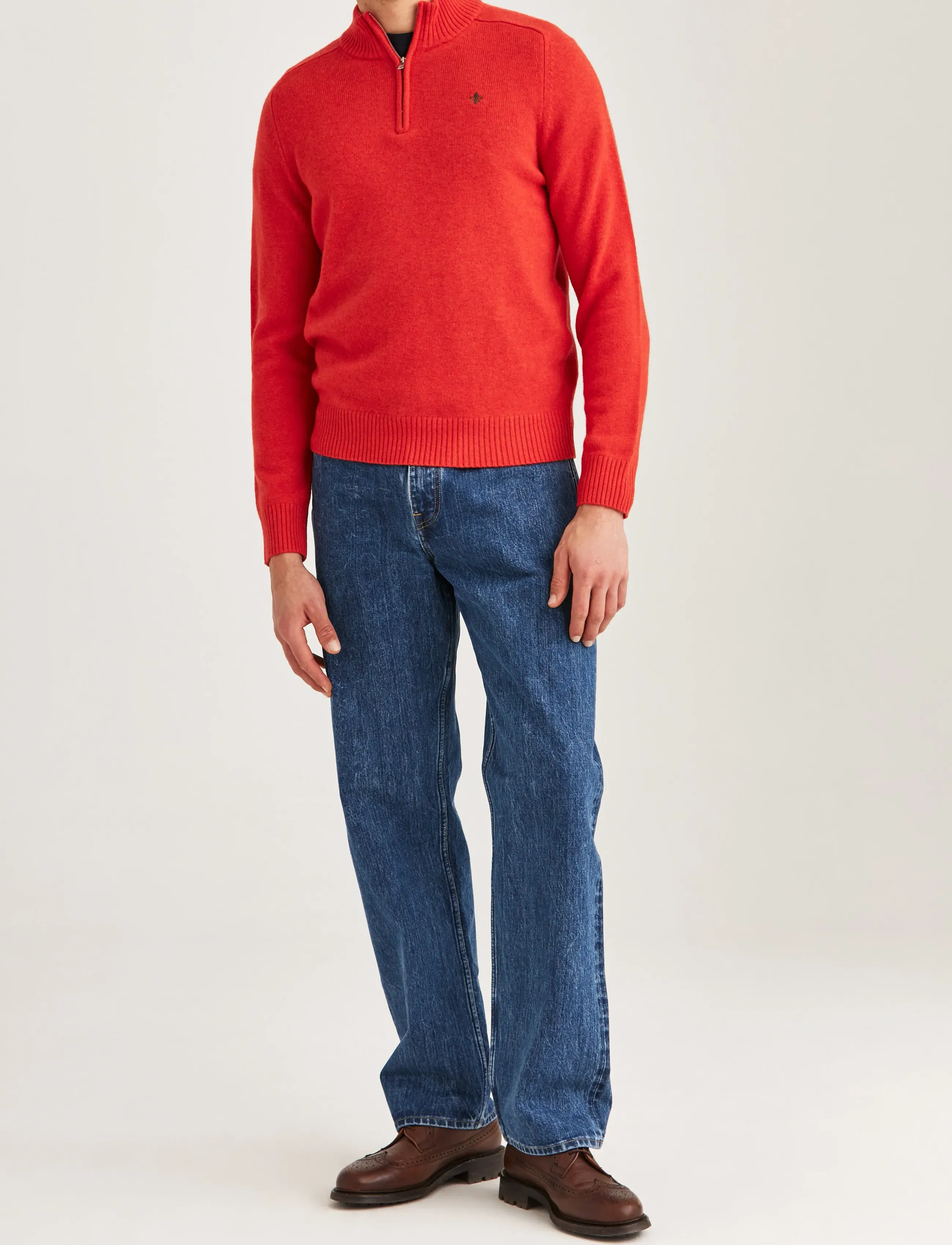 Morris - New Hertford Half Zip - half zip-tröjor - red - 3