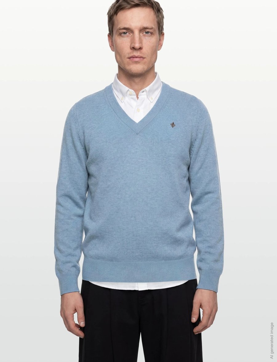 Morris - Hertford Vneck - v-ringat - light blue - 3