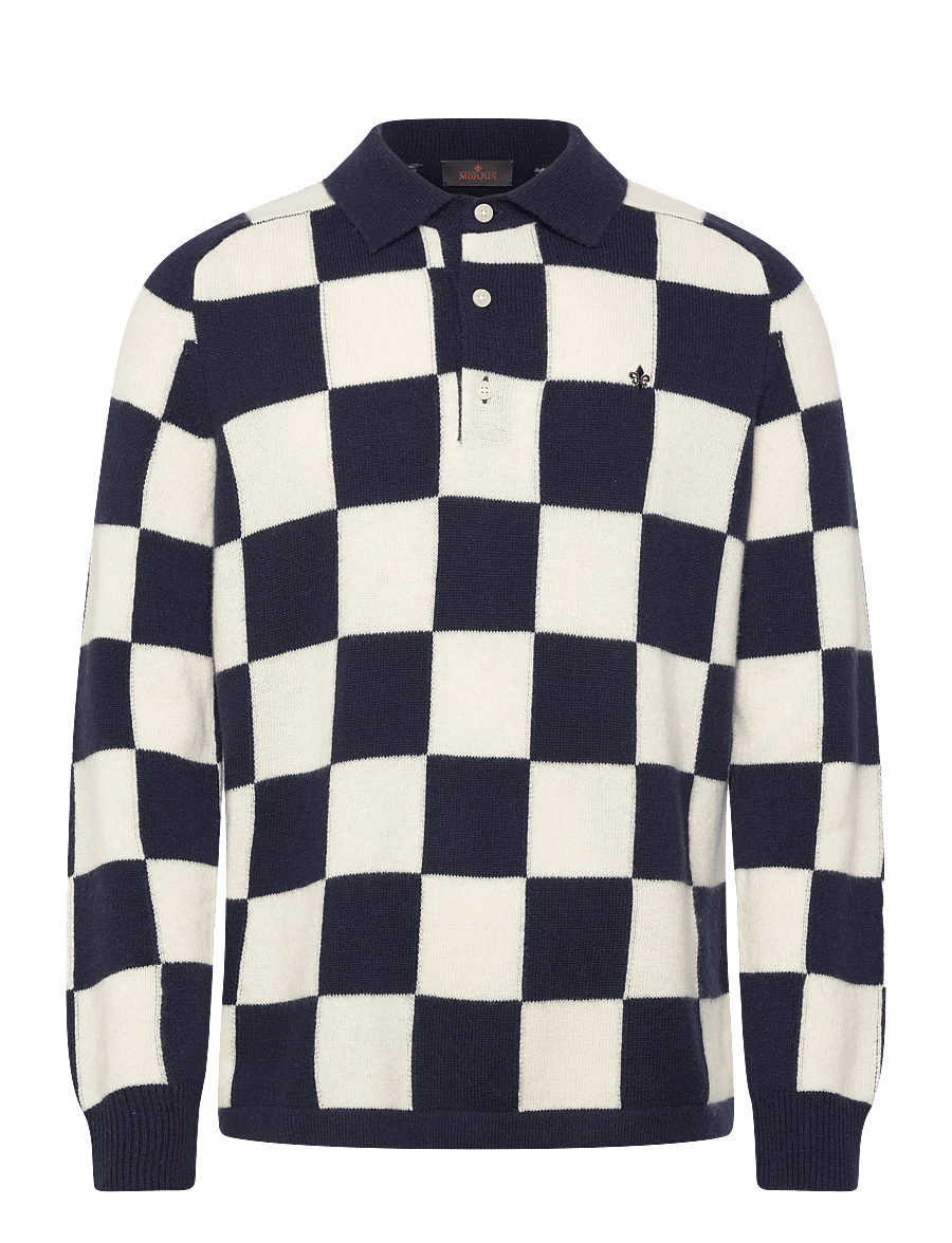 Morris - Graham Knitted Rugger - langärmelige gestrickte polohemden - navy - 1